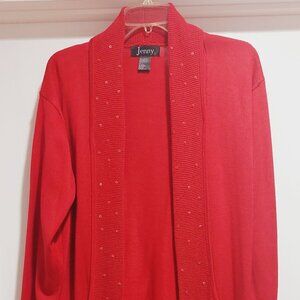 Red Cardigan Sweater